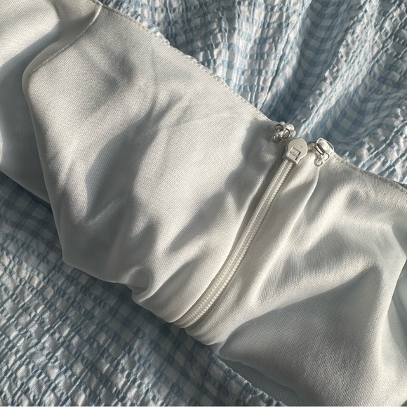 Nordstrom BP. Blue White Gingham Mini Bubble Skirt Size L Coquette Cottagecore - Picture 7 of 9